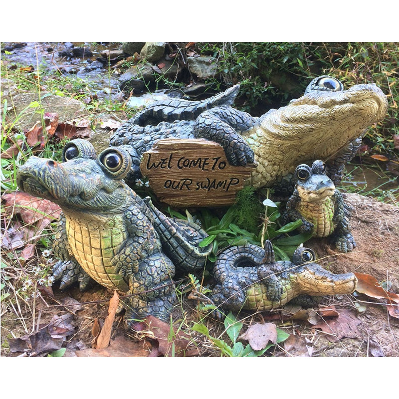 HomeStyles Whimsical Standing Gator the Alligator Garden Statue